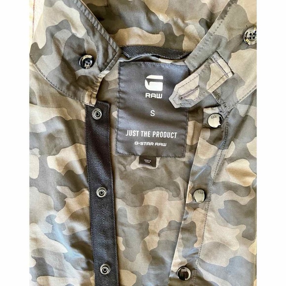 G-STAR RAW Hedrove Camo Jacket Snap Front Mens size S - Picture 6 of 10